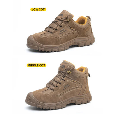 Beli Steel Toe Sepatu Keamanan Nyaman Pria Brown Boots Kerja Dengan Plat Kevlar online manufacture