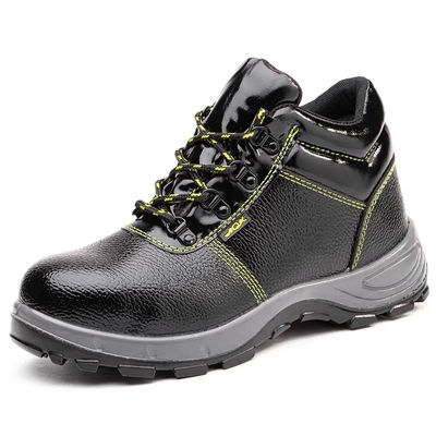 Beli Sepatu keselamatan konstruksi ringan Hitam Sepatu kulit asli Unisex online manufacture