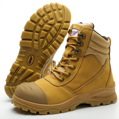Beli Sepatu baja untuk pekerjaan konstruksi Sepatu kulit asli untuk pekerjaan berat online manufacture