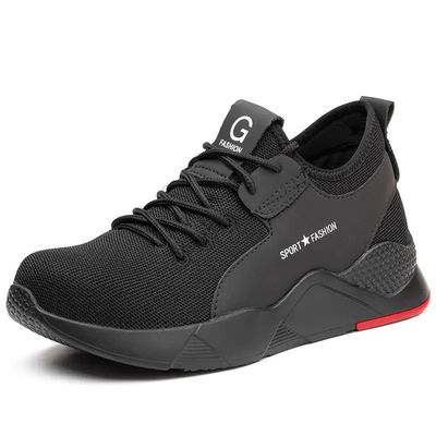 Beli Pria Hitam Casual Baja Jari Sepatu Kerja, Sepatu Keamanan Olahraga Dengan Kain Dipaku Atas online manufacture