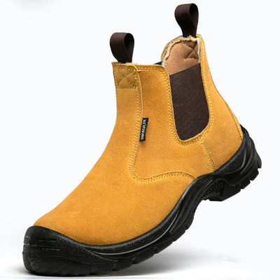 Beli Waterproof Steel Toe Cap Chelsea Boots Pria Bot Kerja Kuning online manufacture