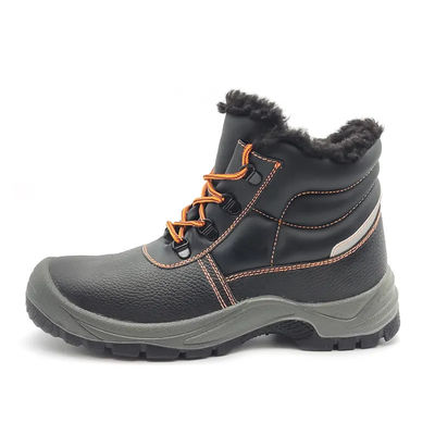 Beli Sepatu keselamatan musim dingin hitam Boots tahan air berlapis wol Unisex online manufacture