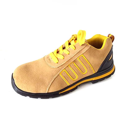 Beli Kulit asli Yellow Steel Toe Shoes Lightweight S3 Safety Boots online manufacture