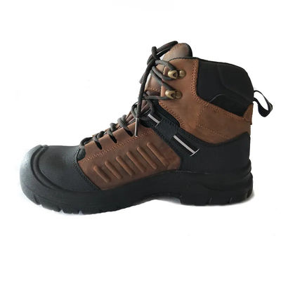Beli PU Sepatu Keamanan Industri Brown Kulit Baja Sepatu untuk Musim Gugur online manufacture