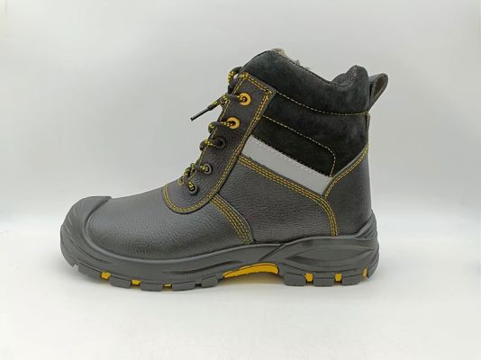 Beli Klip tahan musim dingin terisolasi sepatu kerja kulit cokelat baja sepatu kaki untuk pria online manufacture