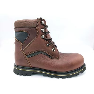 Beli Tinggi Top Steel Toe Cap Boots Brown Cowskin Boots Untuk Pria online manufacture