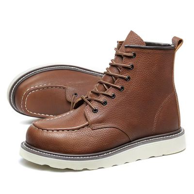 Beli Fashion Baja Kaki Kerja Boots Resistant Slip Mid Top Boots Kulit Unisex online manufacture