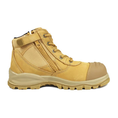 Beli Nubuck Kulit Zip Side Lace Up Anti Slip TPU Outsole Baja Kaki Sepatu hiking online manufacture