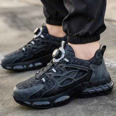 Beli Black Microfiber Safety Industrial Button Sepatu Kerja Pria online manufacture