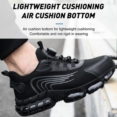 Beli Sepatu Keamanan Mikrofiber Hitam dengan Air Cushion untuk Keamanan Industri online manufacture