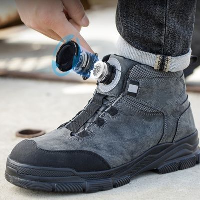 Beli Sepatu Kevlar Midsole Safety untuk Pekerjaan Keamanan Dalam Mikrofiber Hitam online manufacture