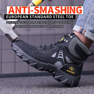 Beli Microfiber Kulit Flying Knit Sepatu Keamanan Kevlar Midsole Baja Toe Sepatu Keamanan Sepatu Kerja Karet online manufacture