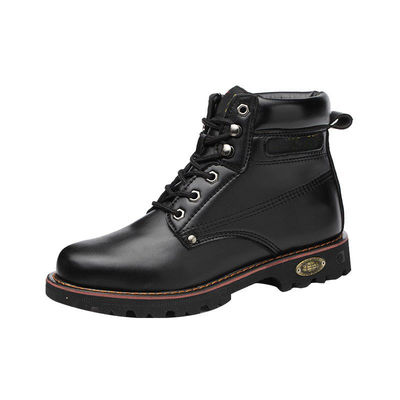 Beli Hitam Mikrofiber Kulit Keamanan Pekerjaan Boots Tendon Sapi Sol Sepatu Untuk Pria online manufacture