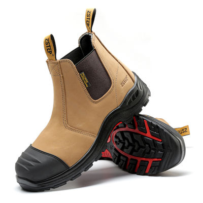Beli Brown Kulit Sapi Kulit Sapi Pu+Tpu Sol Sepatu Keamanan Wanita Baja Kaki Anti Smashing Plat Baja Anti Proof online manufacture