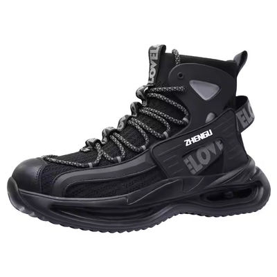 Beli Sepatu Keselamatan EVA Sole Abu-abu/Hitam Rajutan Terbang OEM Sepatu Kerja Keamanan Dengan Ujung Baja Dan Midsole Kevlar online manufacture