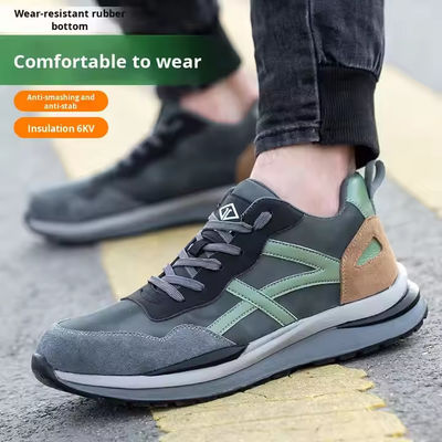 Beli Sepatu keselamatan konstruksi karet sole suede microfiber dengan kaki baja standar dan midsole Kevlar online manufacture