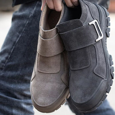 Beli Sepatu Keamanan Pengelasan Pria Nyaman Sepatu Kerja Suede Dengan Sol Karet Felt Button Kevlar online manufacture