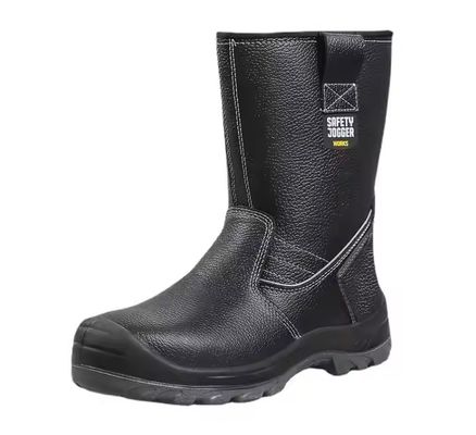 Beli OEM High Top Genuine Leather Work Shoes Steel Plate Safety Boots Genuine Leather Security Work Boots Pu Injection Sole online manufacture