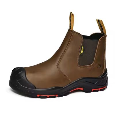 Beli OEM Brown Genuine Leather Work Shoes Insulation Safety Shoes Kevlar Safety Boots Security Work Booots Pu+rubber Sole online manufacture