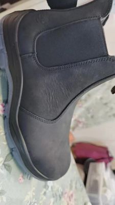 Beli OEM Brown Genuine Leather Safety Boots Plastic Toe Kevlar Chelsea Safety Shoes PU+Rubber Sole Work Shoes Security Work Boots online manufacture