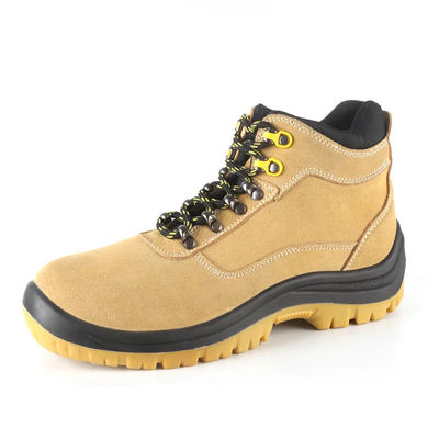 Kuning Sepatu Keamanan Industri Nubuck Kulit Baja Toe Hutan Sepatu Keamanan Anti Static