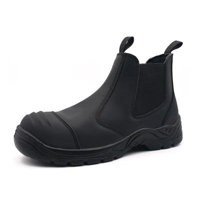 Hitam Chelsea Boot Kerja Pria Baja Toe Engineer Boots Crazy Kuda Kulit