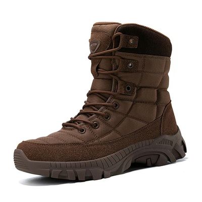 Brown Taktis Sepatu Keamanan Pria Nyaman Desert Combat Boots