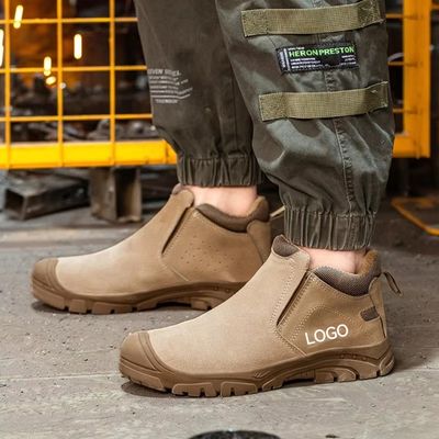 Sepatu Sepatu Keamanan Pria Karet Terisolasi 6kv Suede dengan Sepatu Kerja Anti-Tusuk Midsole