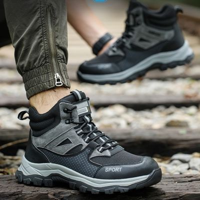 Microfiber Pigskin Flying Knit Safety Work Boots Kevlar Midsole Karet Sol Pekerjaan Sepatu