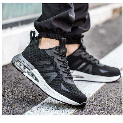 Sepatu Keamanan Industri Dengan Air Cushion Sol Dan Black Flying Knit Design