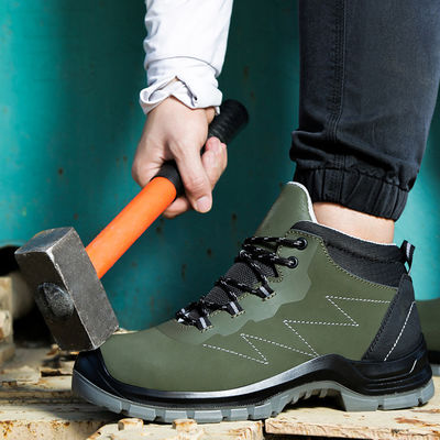 Sepatu Kerja Keamanan OEM Sepatu Keamanan Kulit Asli Sepatu Keamanan Plat Baja Anti-statis Sepatu Kerja Bagian Tengah Sepatu Keamanan PU