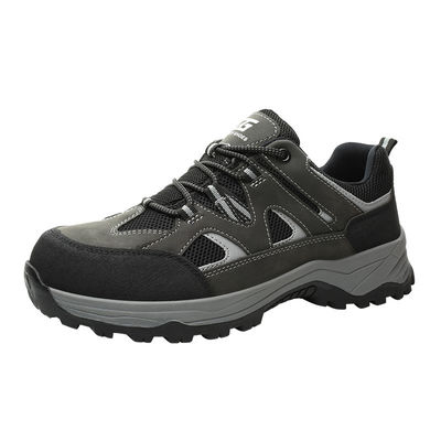 Black Microfiber+Flying Knit Work Shoes Rubber Soles Industrial Safety Shoes Kevlar Mid Soles Anti-stab Steel Toe Anti-smash